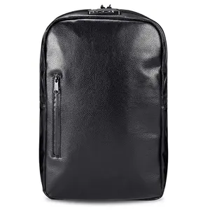 Vintage Travel Business Laptop Backpack Mens School Bag Leather Smell Proof Book Bag