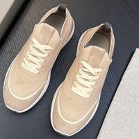 Chaussures de marche décontractées pour hommes, respirantes, en maille tricotée, à lacets, légères, à semelle souple, style italien, luxe original