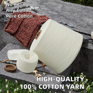 Fil à tricoter 100% coton filé à la main 30s, motif brut, peigné, absorbant l'humidité, écologique, antibactérien, anti-boulochage - Product Image 2