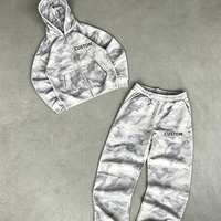 Ensemble de survêtement camouflage 2 pièces personnalisé pour homme : sweat à capuche zippé et pantalon de jogging ample à jambes larges – Vente en gros