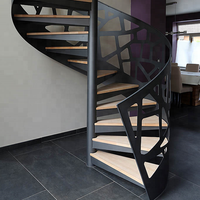 DAIYA chine escalier spirale avec balustrade personnalisée escalier noir semelle en bois
