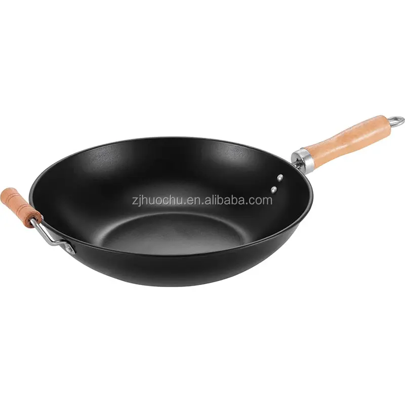 Wok cinese in acciaio al carbonio pentole antiaderenti padella antiaderente wok 30cm