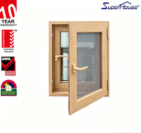 Ventana Corredera de Aluminio con Rotura de Puente Térmico Certificada NFRC Título 24, Diseño de Grano de Madera, Doble Acristalamiento, Herrajes Alemanes para Villa
