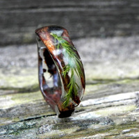 Natural Forest Ring Men's Women's Resin Juniper Wooden Curved Wood Ring