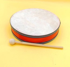 Wholesale 8 Inches Wooden Sheepskin Hand <b>Drums</b> With Wooden Sticks Double-sided <b>Drum</b> Music Orff Percussion Instruments - Product Image 1
