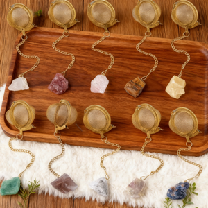 ตะแกรงกรองชาคริสตัลเกรดอาหารสำหรับขายส่ง คริสตัลบำบัดธรรมชาติ หินดิบ ที่กรองชา งานฝีมือสำหรับใช้ในครัวเรือน - Product Image 1