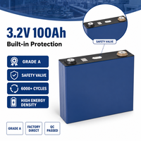Cellule de batterie prismatique LiFePO4 à semi-conducteurs 3,2 V 100 Ah pour stockage d'énergie solaire et système d'alimentation de voiturette de golf électrique (5000 cycles)