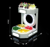 Support de Présentation Lumineux LED en Acier Inoxydable pour Fruits, Plateau de Service Deluxe Rechargeable à LED avec Compartiments pour Bar