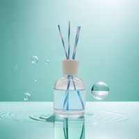 Bouteilles de diffuseur de parfum en verre vide de luxe personnalisées, noires, 100 ml-200 ml, sérigraphiées avec diffuseur de parfum
