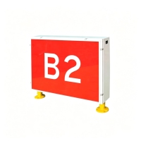 Letrero LED Rectangular para Aeropuerto BOYUAN Modelo 06, con Fondo Rojo y Letras Blancas, Panel de Aluminio, Duradero