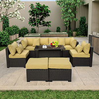 Gartenmöbel Outdoor Rattan Cube Set Essgruppe Polyrattan Lounge Möbel Terrassen-Tischsets Outdoor Sofa Garnitur