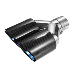 2.5" Inlet 4" Outlet 9" Overall Length Black Powder Coated Finish Tailpipe Universal Stainless Exhaust Tips