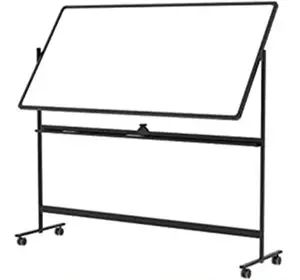 Wholesales מתגלגל Stand 120x90 Cm שחור אלומיניום מסגרת בכיתה מגנטי לבן לוח לוח על Stand