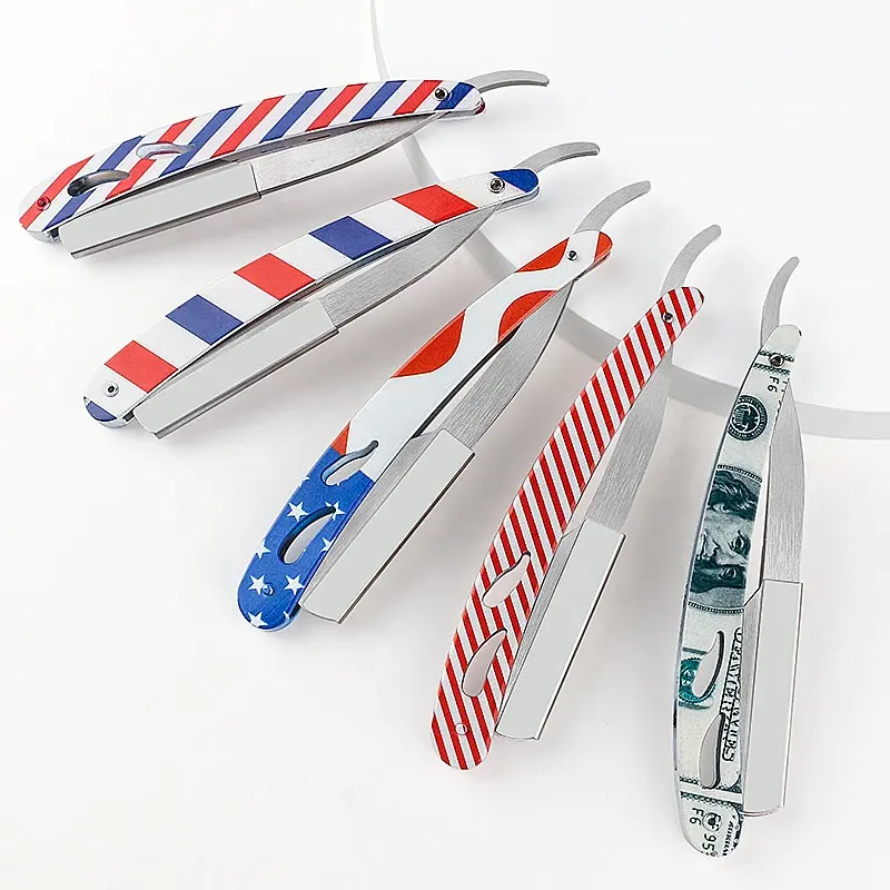 Single Blade Mannen Kapper Steil Haar Scheermesopvouwbare Scheerapparaat Salon Retro Patronen Multi-Functionele Scheermes Man Scheermes