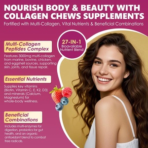 Gomitas de Colágeno Múltiple 3000mg con Biotina, Vitamina C y E, Péptidos Hidrolizados Tipo I, II, III, V, <span class=keywords><strong>X</strong></span>, Suplemento para el Bienestar de la Piel, Cabello y Uñas - Product Image 4