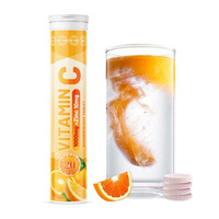 Comprimés effervescents 2-en-1 Vitamine C + Zinc sans sucre saveur orange – Complément quotidien de Vitamine C – 20 comprimés