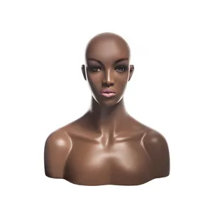 Venta al por mayor 30 cm maniquí-Maniquí de cabeza femenina para exhibición de peluca y joyería, color negro, S3, venta especial