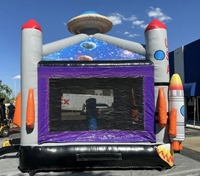 Nouveau Château Gonflable d'Extérieur Série Espace Lune en PVC pour 12 Personnes, Trampoline Astronaute de Jardin, Certifié CE