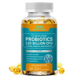 Capsules de probiotiques 120 milliards d'UFC 36 souches Supplément pour adultes Prébiotiques Enzymes digestives Soutien intestinal et immunitaire <span class=keywords><strong>Prix</strong></span> usine - Product Image 1