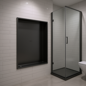 Nicho de Ducha de Acero Inoxidable 19 X 15 Negro Metálico, Accesorio de Baño Rectangular Montado en la Pared - Product Image 2