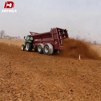 Remorque épandeur de fumier animal à décharge arrière en acier inoxydable pour terres agricoles, machine à fumier solide pour terres agricoles