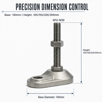 Pieds de nivellement robustes en acier inoxydable 304 avec trou de montage, pieds de machine réglables M12-M30 pour équipement industriel