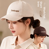Casquette de baseball à visière courte avec logo personnalisé, chapeau de chef en coton de 5 cm, uniforme de travail de cuisine pour restaurant, café, salon de thé, unisexe