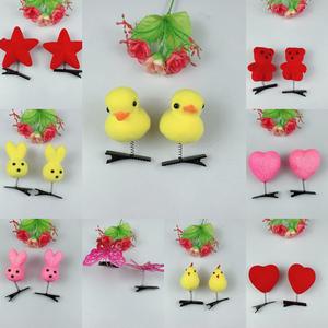 Fermaglio per capelli giallo anatra per bambini ragazze accessori per capelli di pollo in velluto simulato in gomma resistente - Product Image 6