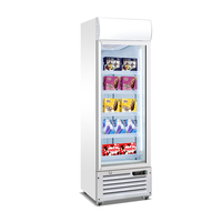 Refroidisseur d'affichage de supermarché distributeur automatique commercial porte en verre vitrine crème glacée congélateur vertical