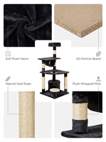 Arbre à chat multi-niveaux en velours doux et durable avec poteaux à gratter en sisal pour espace de jeu à domicile