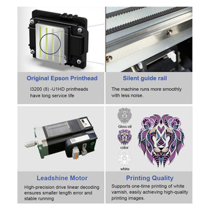 Für A3 <span class=keywords><strong>UV</strong></span>-Inkjet-Flachbett-Rollendrucker EPS I3200 Druckkopf Vollautomatisch Multifunktional Flex/Karte/Papier 6 Tinten 4800 DPI - Product Image 2