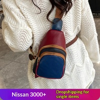 Sacs à bandoulière pour femmes en cuir pleine fleur avec fermetures éclair et sangles en cuir véritable contrastées, vente en gros d'usine, pour le voyage
