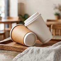 Gobelet en papier cartonné écologique jetable de 6 oz, gobelet à café en papier avec logo, gobelet en papier kraft jetable avec couvercle pour boissons chaudes