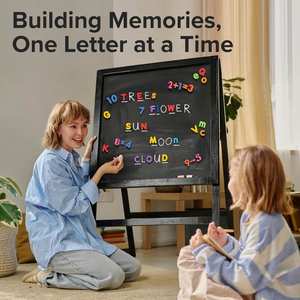 Ensemble de lettres majuscules et minuscules magnétiques en EVA coloré, style Art Déco, aimants pour réfrigérateur, pour enfants de 3 ans et plus, apprentissage ludique et divertissant - Product Image 5