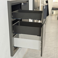 Système de tiroirs pour armoires de cuisine H120 ultra-minces et fins avec fermeture douce