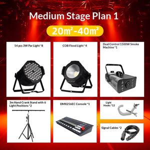 Sistema de Iluminación Profesional LED PAR para Escenarios con Controlador DMX192, Soporte y Herrajes de Montaje para Espectáculos en Interiores y Exteriores - Product Image 6