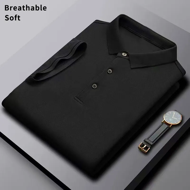 Thời Trang Golf Polo Áo Sơ Mi Túi Polos T-Shirt Người Đàn Ông Của Polo Áo Sơ Mi In Biểu Tượng Tùy Chỉnh Polyester Cotton Trống Mô Hình Giản Dị Dệt Kim