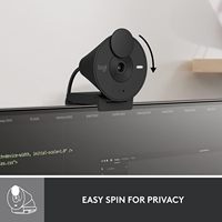 Logitech Brio 300 1080P HD Circle Webcam dengan Privasi Shutter, Mikrofon Peredam Kebisingan, Kamera Web untuk PC Laptop, Rapat, Panggilan Video