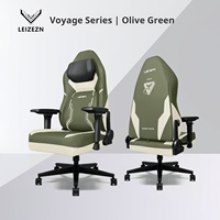 Chaise de jeu ergonomique 4D avec accoudoirs, dossier haut inclinable, siège en cuir, hauteur réglable, base en métal, chaise de gamer confortable pour ordinateur