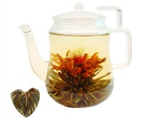 Boule de thé vert de fleur de jasmin faite à la main populaire chaude fleur thé en fleurs pour la santé emballé dans un sac