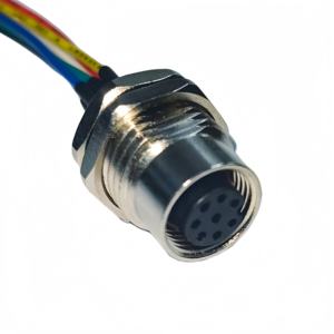 IP68 M12 to Molex JST ZH XHケーブル男性女性M12 A/B/Dコード2/3/4/5/6/8ピン金属パネルマウントフランジコネクタワイヤ付き - Product Image 1