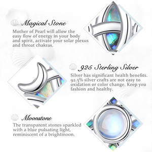 Changda 925 plata esterlina fina encanto pulsera <span class=keywords><strong>buena</strong></span> <span class=keywords><strong>suerte</strong></span> verde malaquita madre perla bruja nudo brazalete con piedra Natural - Product Image 5