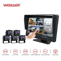 Wemaer, sistema de cámara de marcha atrás de 10 pulgadas, Sensor AHD de imagen, monitoreo de autobuses y camiones, cámara BSD de área ciega de 5 vías para vehículos más grandes
