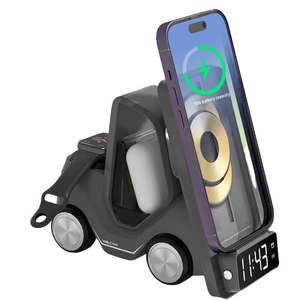 Nuevo producto Reloj despertador multifuncional 3 en 1 Soporte de escritorio de carga inalámbrica Cargador rápido Reloj magnético iPhone 15/14/13/12 - Product Image 1