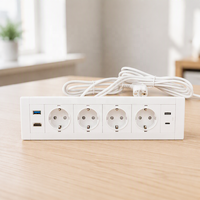 Prise de bureau intelligente avec prise EU, prise de bureau avec données USB, prise de bureau encastrée pour meubles, multiprise encastrée pour l'Allemagne