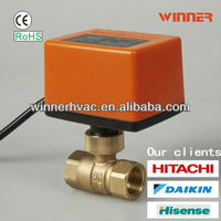 Vanne à boisseau sphérique motorisée électrique miniature Winvall 220V 3 fils avec commande flottante marche/arrêt en laiton OEM