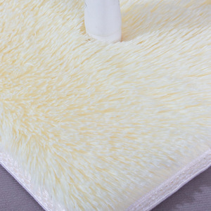 Tapis de bain de luxe en peluche de couleur unie, rectangulaire, antidérapant, en fibre de polyester épaisse, pour salle de bain, chambre à coucher, salon - Product Image 1