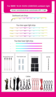 Kit d'éclairage d'ambiance LED 64 couleurs pour l'intérieur de voiture BMW X3 X4 G02 G08 2018-2024, bande lumineuse décorative