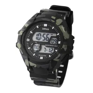 Xinjia resistente à água esporte camuflagem cor digital relógios alarme orologi aço inoxidável plástico cronômetro