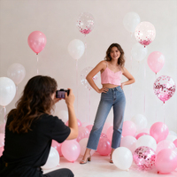 Kit de ballons rose doré blush 624240, 37 pièces, 10 ballons rose clair, 10 ballons rose, 7 ballons dorés, 10 ballons blanc nacré, 12 pouces, pour la remise des diplômes, Noël